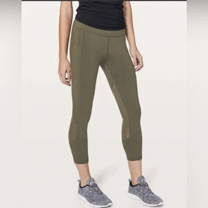 Lululemon Sz 6 Pace Rival 22” Crop Leggings  Dark Olive